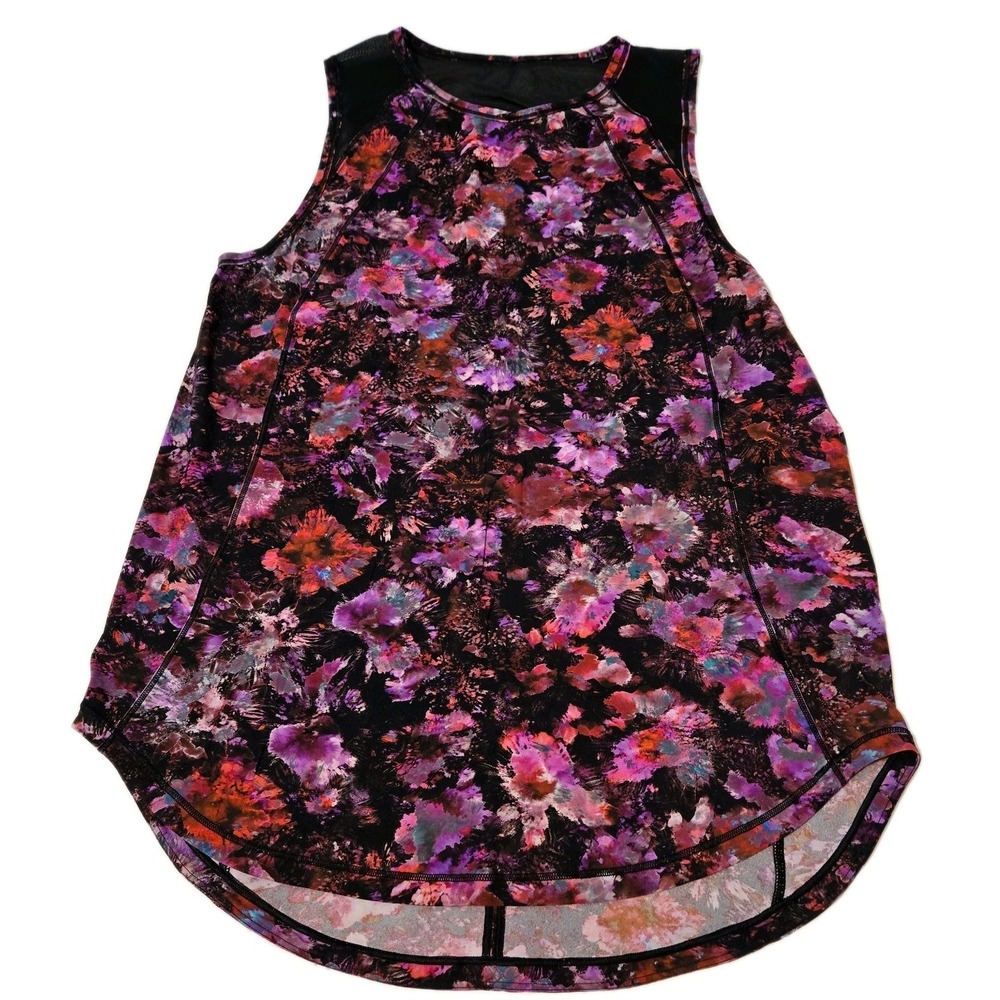 Lululemon Sculpt Tank Top Vibrant Floral Breathable Mesh Panels Size 8